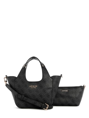 GUESS Calista 2 in 1 Mini Tote Coal Logo von GUESS