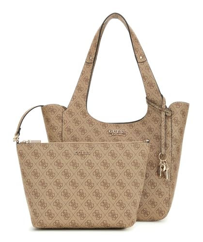 GUESS Calista 2 in 1 Tote Latte Logo von GUESS