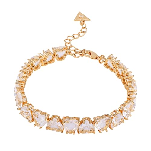 GUESS Charm-Armband in Herzform aus klarem Glas, goldfarben GUESS Charm-Armband in Herzform aus klarem Glas, goldfarben von GUESS