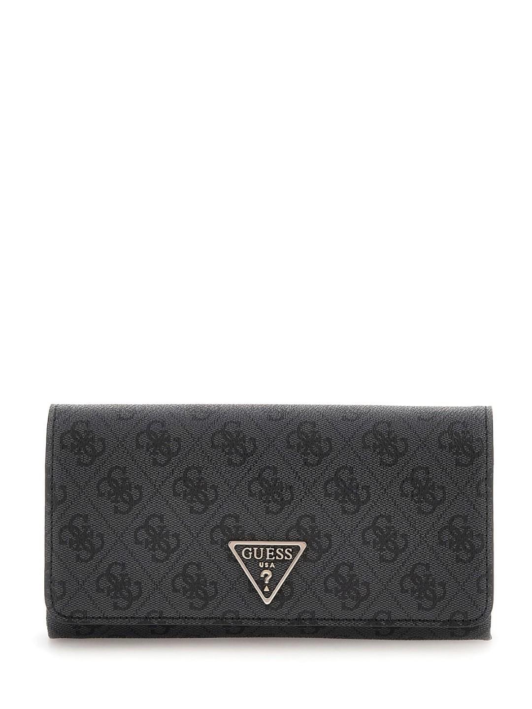 GUESS - Clutch Noelle Xbody Flap Organizer Coal Logo Anthrazit von GUESS