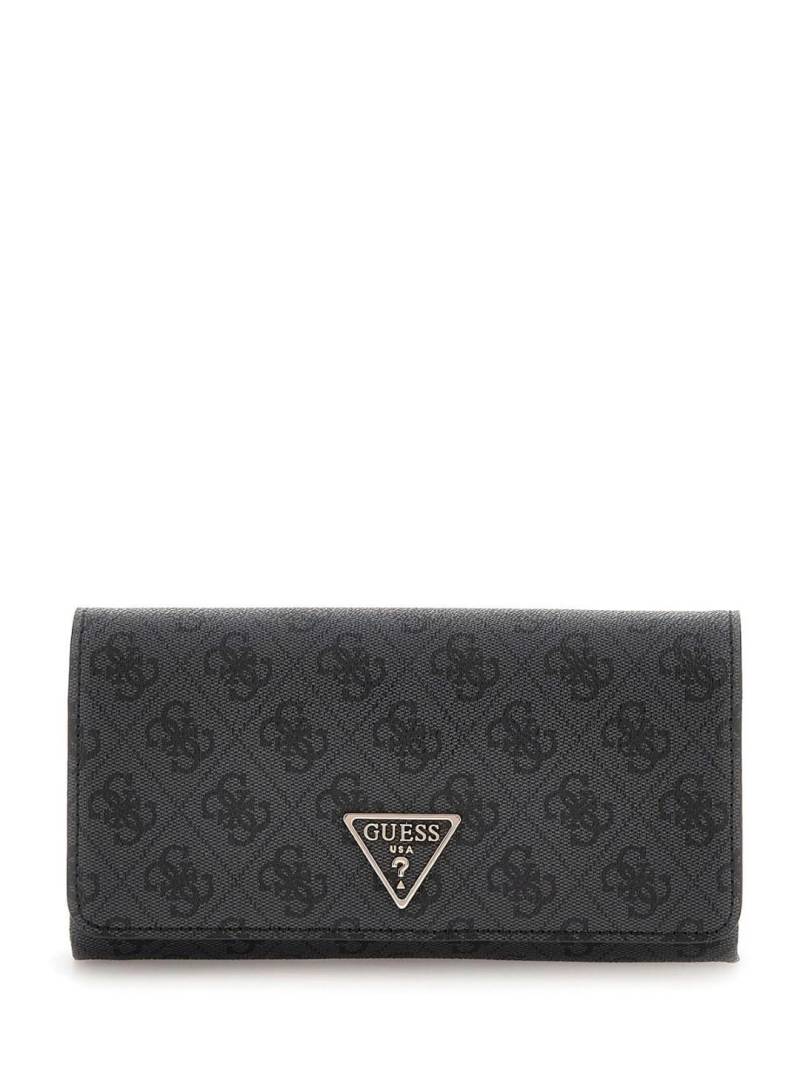 GUESS - Clutch Noelle Xbody Flap Organizer Coal Logo Anthrazit von GUESS