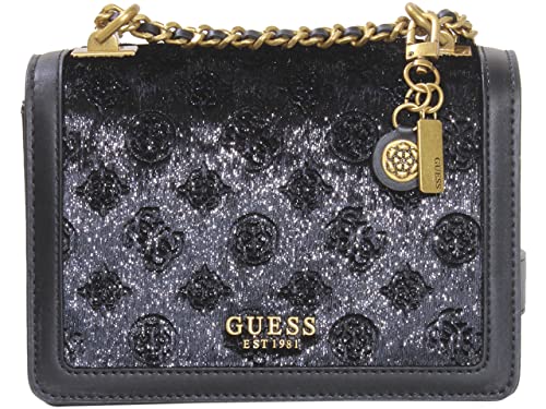 GUESS Damen Abey umwandelbare Abendtasche, Umhängetasche, Samt, Schwarz von GUESS