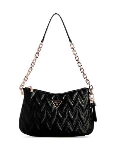 GUESS Damen Adelard Top Zip Shoulder Bag Umhängetasche, Schwarz von GUESS