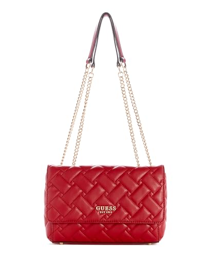 GUESS Damen Alanna Convertible Flap Umhängetasche, Crossbody-Klappe, Bordeaux von GUESS