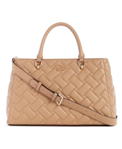 GUESS Damen Alanna Girlfriend Satchel Schulranzen, Griffe Oben, beige von GUESS