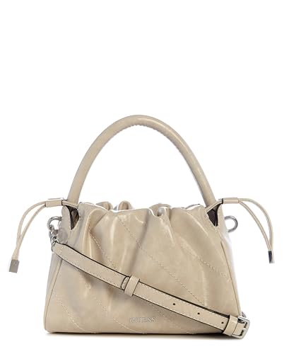 GUESS Damen Amys Drawstring Crossbody Umhängetasche, Simply Taupe GUESS Damen Amys Drawstring Crossbody Umhängetasche, Simply Taupe von GUESS