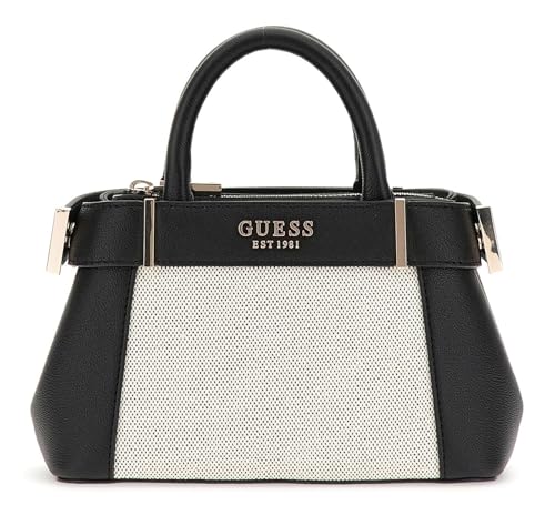 GUESS Damen Anadela Mini Satchel Umhängetasche, Natur/schwarz von GUESS