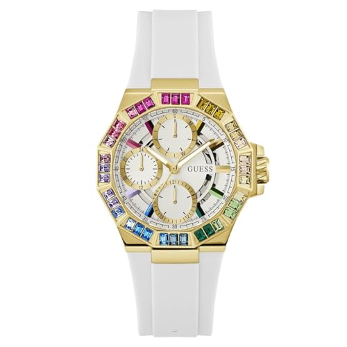 Guess Damen Analog Quarz Uhr mit Silikon Armband GW0779L1 Guess Damen Analog Quarz Uhr mit Silikon Armband GW0779L1 von GUESS