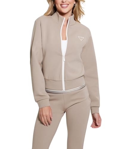 GUESS Damen Ann Full Zip Sweatshirt, Verwittertes Grau, S von GUESS