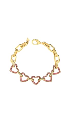 GUESS Damen-Armband Multi Pavée Hearts Goldfarben 20 cm JUBB05003JWYGPKS von GUESS
