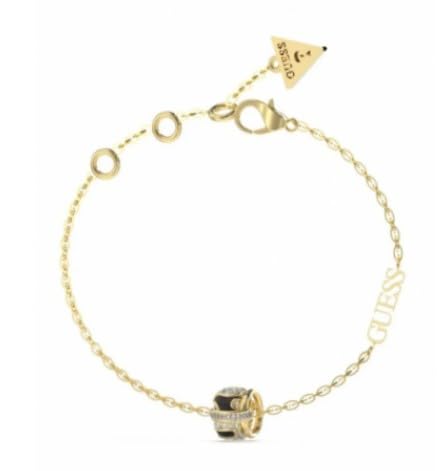 GUESS Damen-Armband aus der Kollektion Fabulous Me. Schmuck aus Stahl in der Farbe Gelbgold mit zentralem Element mit Kreisen. Größe: S. Die Referenz ist JUBB05257JWYGBKS GUESS Damen-Armband aus der Kollektion Fabulous Me. Schmuck aus Stahl in der Farbe Gelbgold mit zentralem Element mit Kreisen. Größe: S. Die Referenz ist JUBB05257JWYGBKS von GUESS