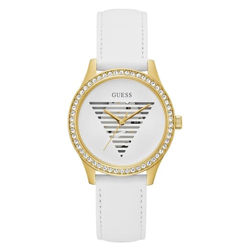 GUESS Damen-Armbanduhr von Lady Idol, analog, Quarz, mit Lederarmband. von GUESS