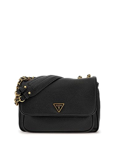 GUESS Damen Becci Convertible Crossbody Flap Umhängetasche, Schultertasche, Schwarz von GUESS