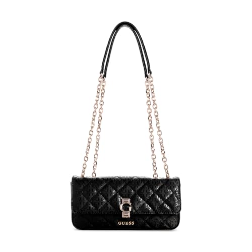 GUESS Damen Bessey Convertible Crossbody Flap Umhängetasche, Schwarz von GUESS