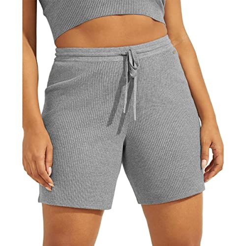 GUESS Damen Charli Sweater Bermuda Short, Light Heather Grey Multi, Medium von GUESS