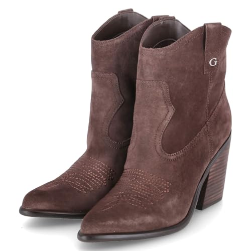 GUESS Damen Cowboy-/ Western-Stiefeletten JALELLA 2 Farbe Braun Rauleder Größe 39 EU von GUESS