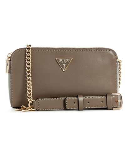 GUESS Damen Daryna Status Crossbody Umhängetasche, Dunkles Taupe von GUESS