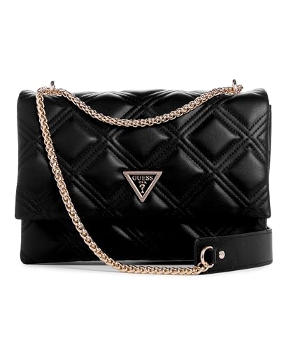 GUESS Damen Deesa Convertible Flap, wandelbare Umhängetasche, Crossbody-Klappe, Schwarz von GUESS