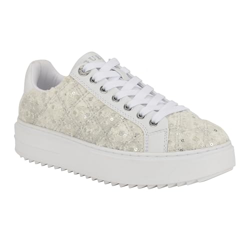 GUESS Damen Denesa Sneaker, Elfenbein/Weiß 154, 38 EU von GUESS