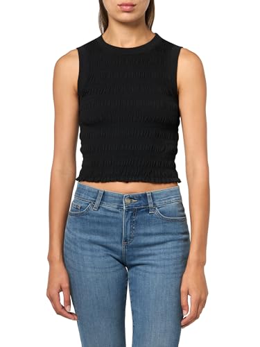 GUESS Damen Eco Ärmelloses Claire Smock Tank Top, Schwarz (Jet Black), Mittel von GUESS