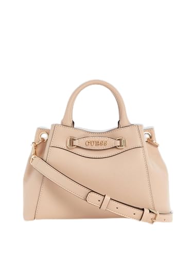 GUESS Damen Emera Mini Satchel Schulranzen, Griffe Oben, Hellbeige von GUESS