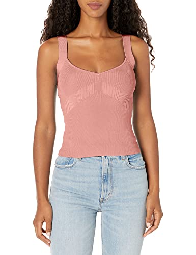 GUESS Damen Essential ärmelloses Alcosta Rib Mapped Top, Burnt Pink, X-Klein von GUESS