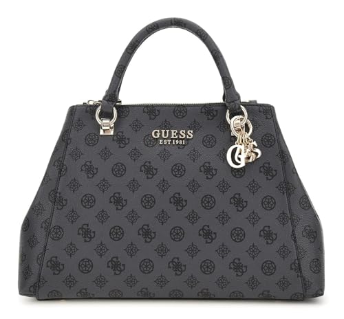 GUESS Damen Evelune Lrg Girlfriend Satchel Ranzen, Anthrazit-Logo von GUESS
