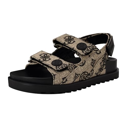 GUESS Damen Fadey Sandale, Black/White Logo 001, 39.5 EU von GUESS