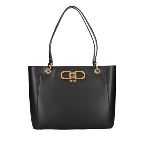 GUESS Damen Fleet Noel Tote Tragetasche, Schultertasche, Schwarz von GUESS