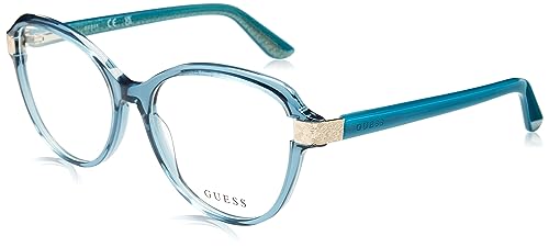 GUESS Damen GU2955 Sonnenbrille, Glänzend, Türkis, 55/16/140 von GUESS