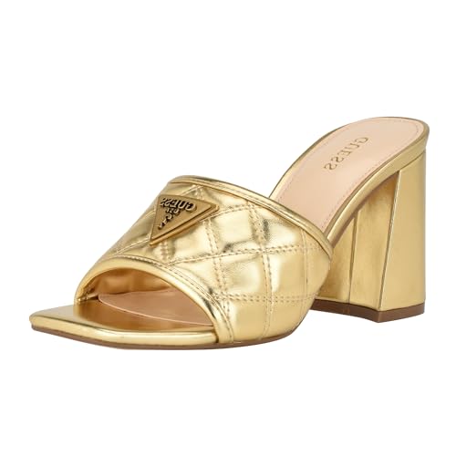 GUESS Damen Gelina Sandale mit Absatz, Gold 710, 41 EU von GUESS