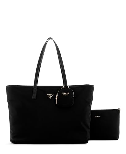 GUESS Damen Gemma Large Tech Tote Tragetasche, Schultertasche, Schwarz von GUESS