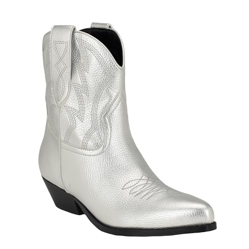 GUESS Damen Ginette Stiefelette, Silber 040, 40 EU von GUESS