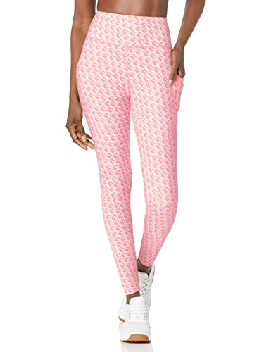 GUESS Damen Gj Logomania Leggings 4/4, Kleiner Gj Coral Pink, M von GUESS