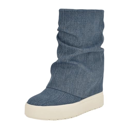 Guess Damen Guinna Stiefelette, Blue Denim 420, 40 EU von GUESS