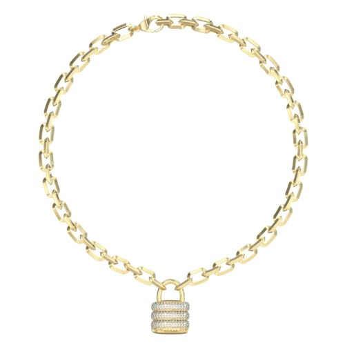 GUESS Damen-Halskette Schloss Pavé Goldfarben JUBN05415JWYGT/U von GUESS