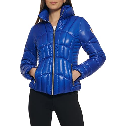 GUESS Damen Herbstjacken, Pufferjacke, Steppjacken Übergangsjacke, Indigo/Mandala-Traum, M von GUESS