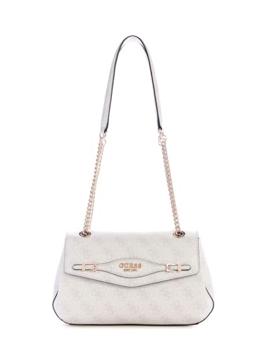 GUESS Damen Katya Convertible Crossbody Flap Umhängetasche, Weißes Logo von GUESS