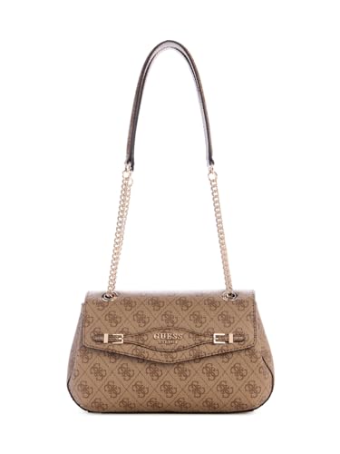 GUESS Damen Katya Umwandelbare Crossbody-Klappe Umhängetasche, Latte-Logo von GUESS