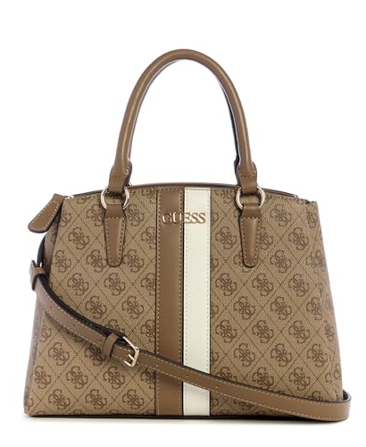 GUESS Damen Larisha 3 Compartment Satchel Ranzen, Latte-Logo von GUESS