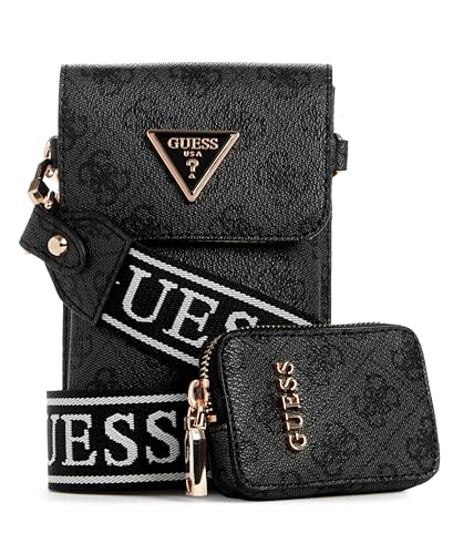 GUESS Damen Latona Flap Chit Chat Handy, Crossbody, Kohle-Logo von GUESS