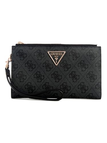 GUESS Damen Laurel Ii Double Zip Wallet, Organizer-Geldbörse, Kohle-Logo von GUESS