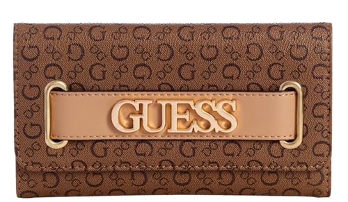 GUESS Damen Logo Gürtel Slim Wallet Clutch Bag, Cocoa, Einheitsgröße, Dreifach gefaltet von GUESS