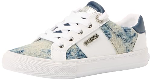 GUESS Damen Loven Sneaker, Weiß/Blau 171, 37.5 EU von GUESS