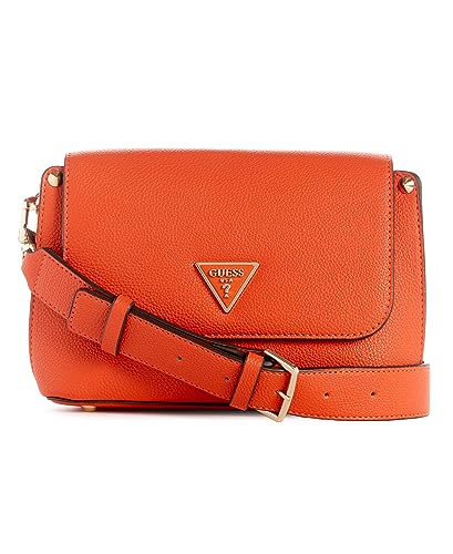 GUESS Damen Meridian Flap Umhängetasche, Schulterklappe, Orange/Abendrot im Zickzackmuster (Sunset Chevron) von GUESS