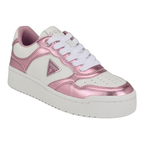 GUESS Damen Miram Sneaker, Weiß/Rosa 143, 35 EU von GUESS