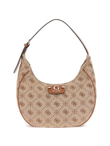 GUESS Damen Neda Hobo Shoulder Handtasche, Latte Logo von GUESS