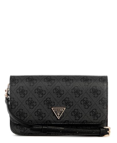 GUESS Damen Noelle Ii Crossbody Flap Organizer Umhängetasche, Kohle-Logo von GUESS