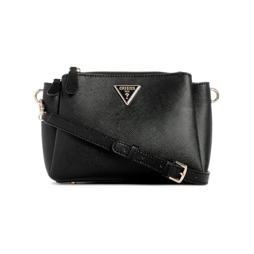 GUESS Women Noelle Umhängetasche mit 3 Fächern Hand Bag, Schwarz von GUESS