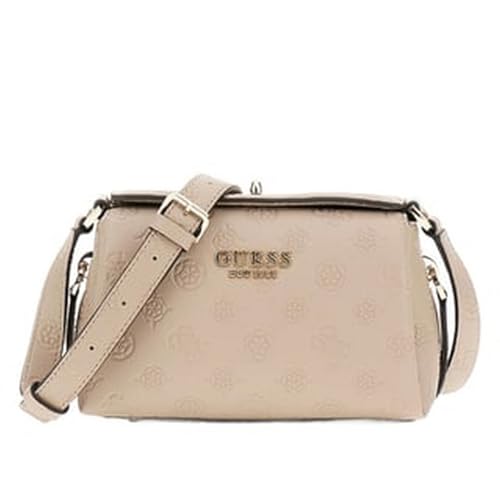 GUESS Damen Phoebe Mini Crossbody Bag Umhängetasche, Simply Taupe Logo von GUESS